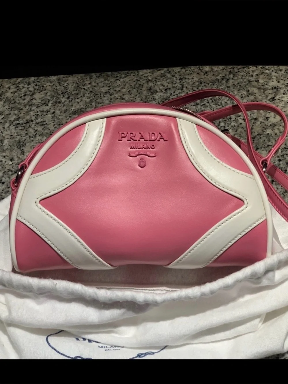 Calf skin Leather Prada Bowling cross body